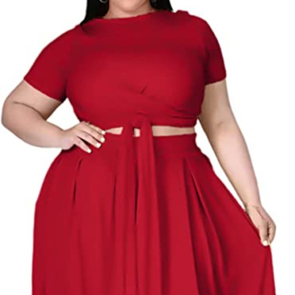 Brand New Skirt Set red- Free Shipping